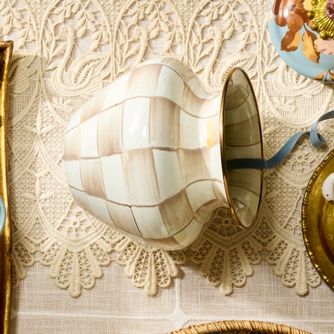 Mocha Check Large Vase image number 5