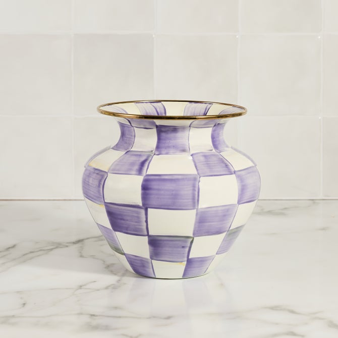 Violet Check Large Vase image number 3