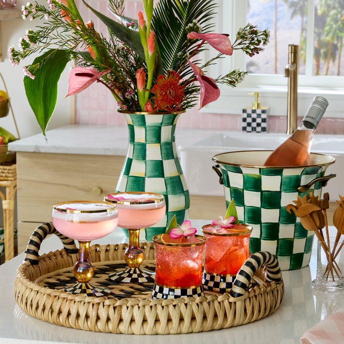 Emerald Check Tall Vase image number 3