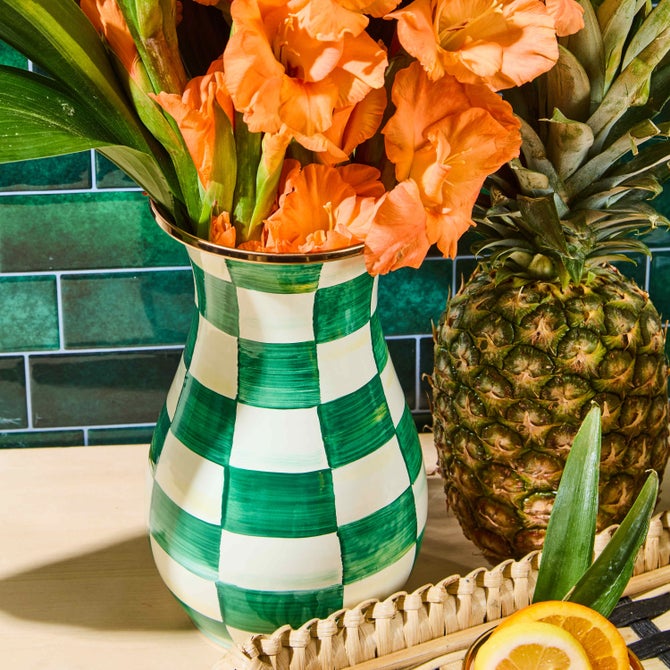Emerald Check Tall Vase image number 4