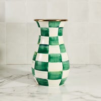 Emerald Check Tall Vase