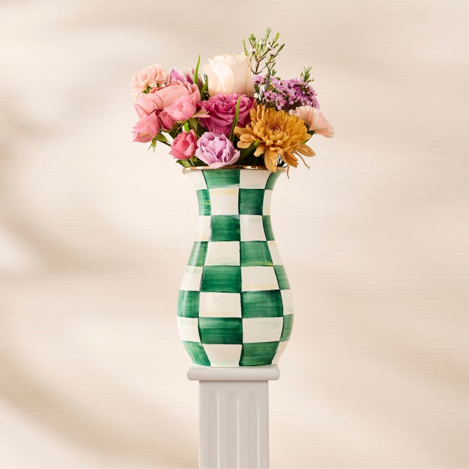 Emerald Check Tall Vase image number 6
