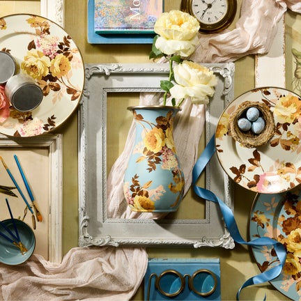 Wild Rose Slate Tall Vase