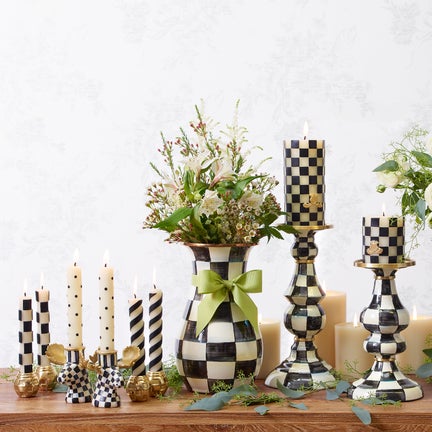 Courtly Check Enamel Vase - Tall