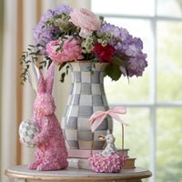 Sterling Check Tall Vase