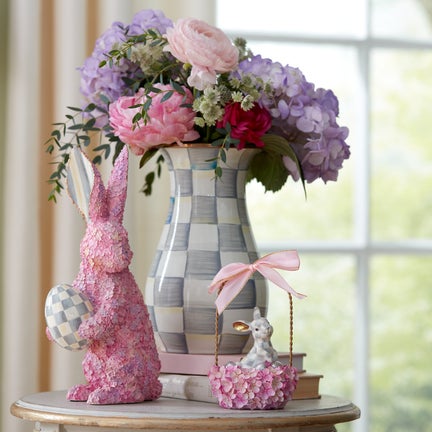 Sterling Check Tall Vase