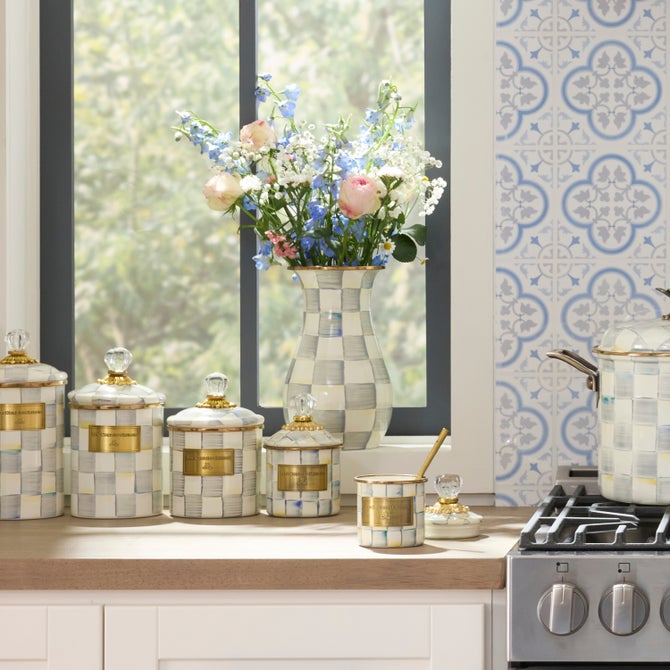 Sterling Check Tall Vase image number 2