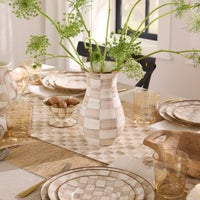 Mocha Check Tall Vase