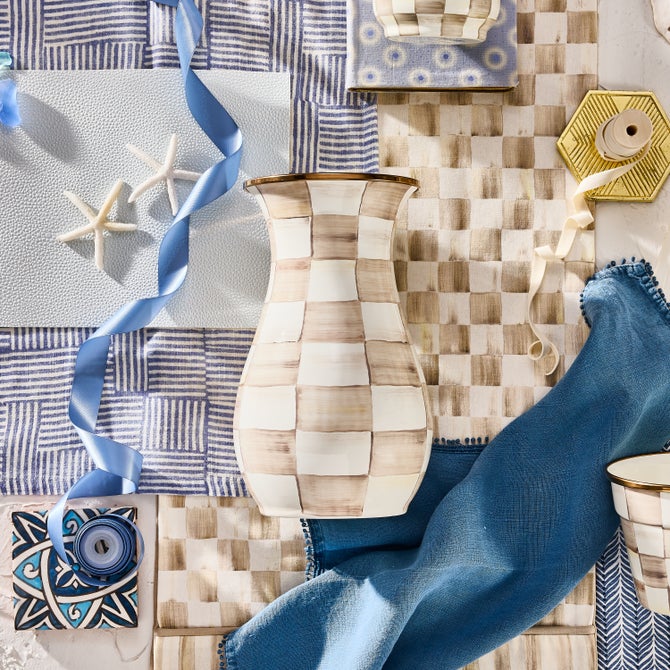 Mocha Check Tall Vase image number 5