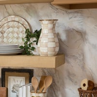 Mocha Check Tall Vase