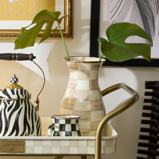 Mocha Check Tall Vase image number 3