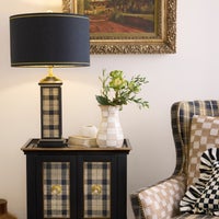 Mocha Check Tall Vase