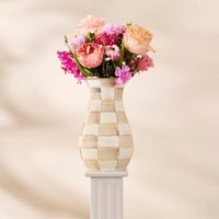 Mocha Check Tall Vase