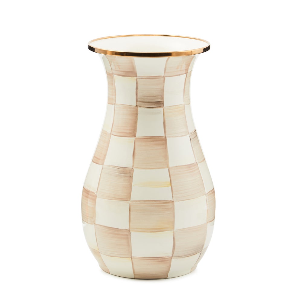 Enamel Tall Vase - Mocha Check mackenzie-childs Panama imagen 1