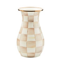 Mocha Check Tall Vase