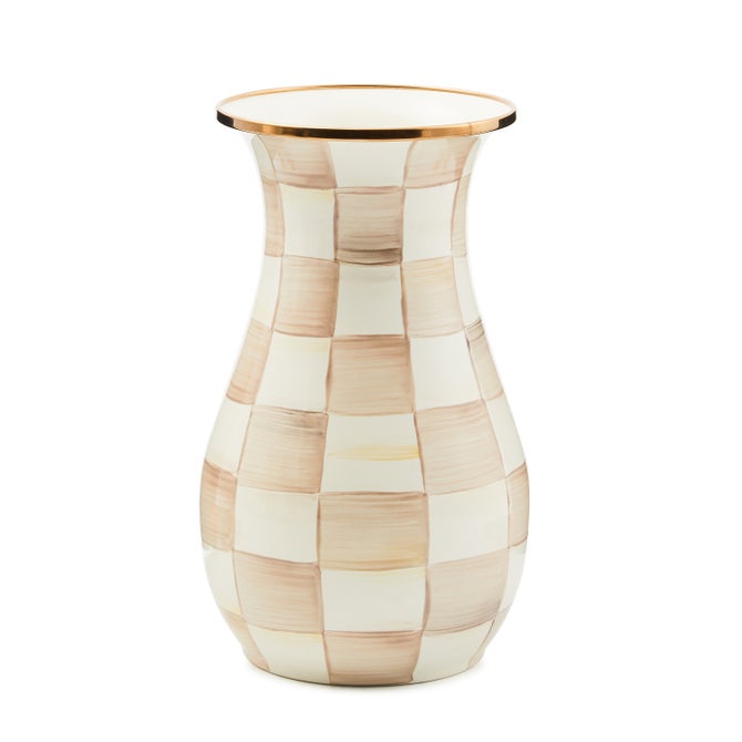 Mocha Check Tall Vase image number 0