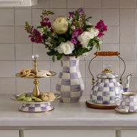 Violet Check Tall Vase