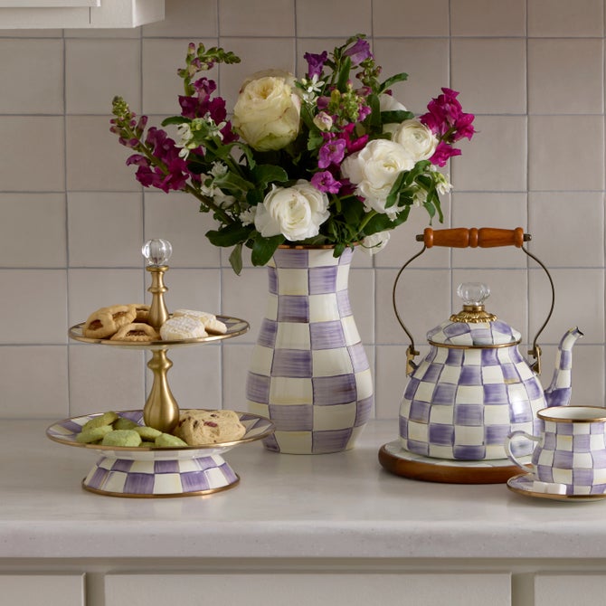 Violet Check Tall Vase image number 2