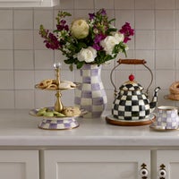 Violet Check Tall Vase