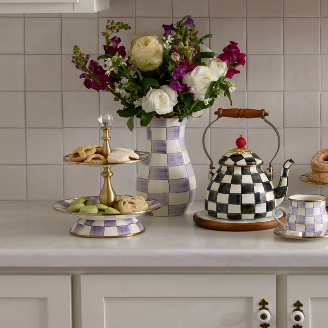 Violet Check Tall Vase image number 3