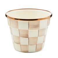 Mocha Check Small Garden Pot