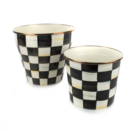 Courtly Check Enamel Mum Pot