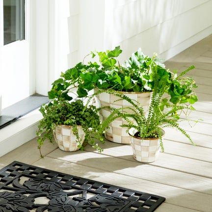 Mocha Check Extra Large Garden Pot