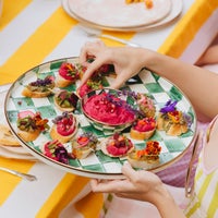 Emerald Check Relish Dish