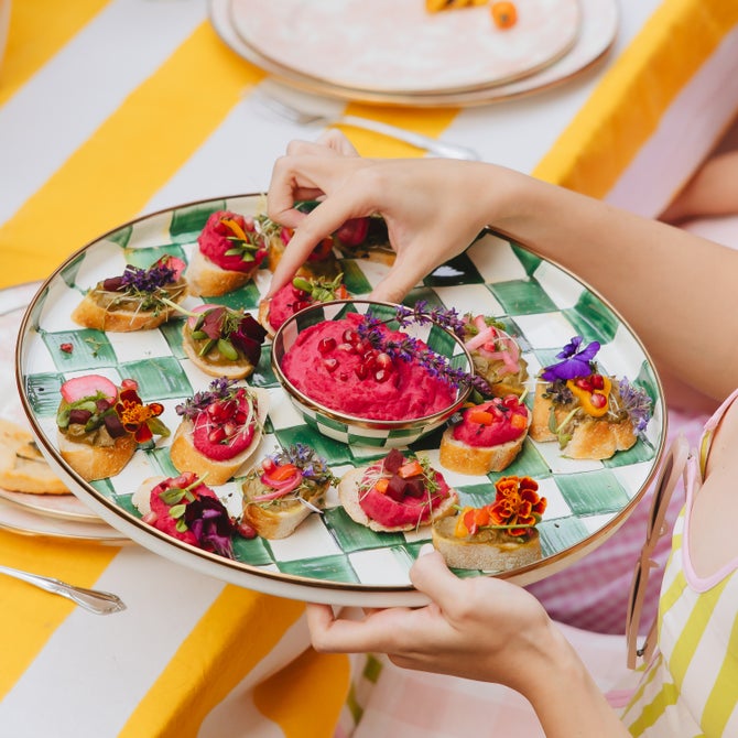 Emerald Check Relish Dish image number 4