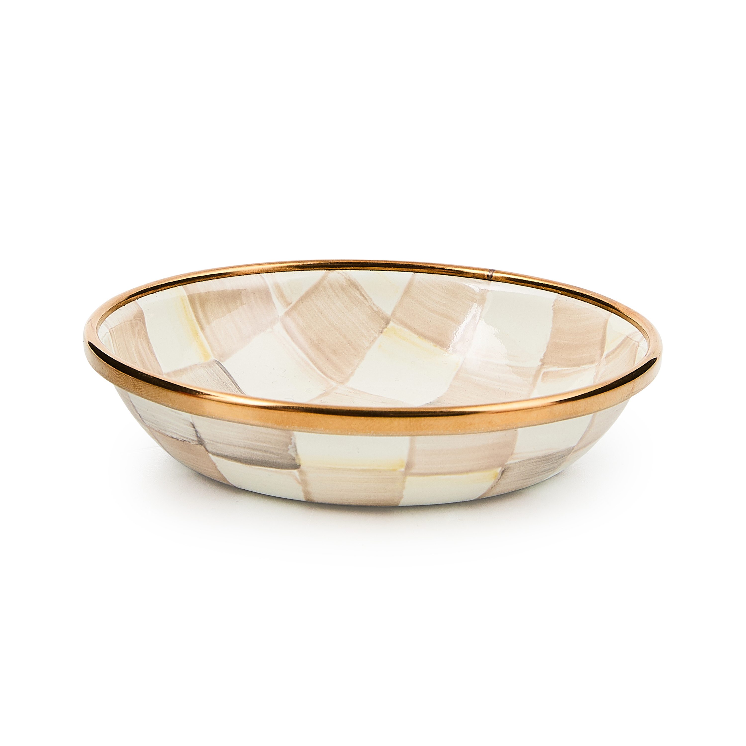 Mocha Check Dipping Bowl