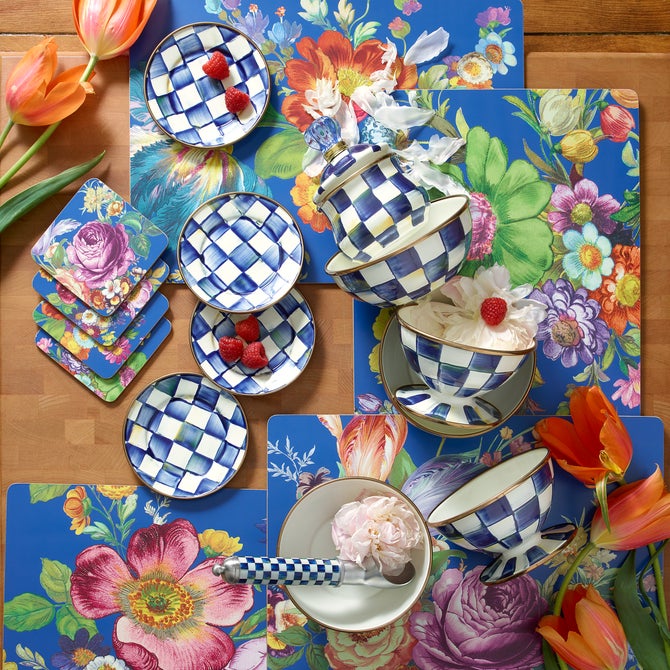 Royal Check Appetizer Plates, Set of 4 image number 1