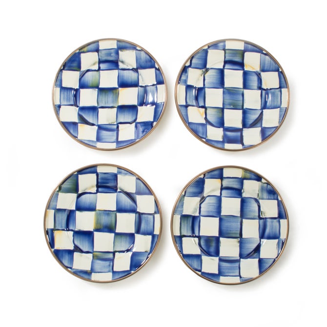 Royal Check Appetizer Plates, Set of 4 image number 0