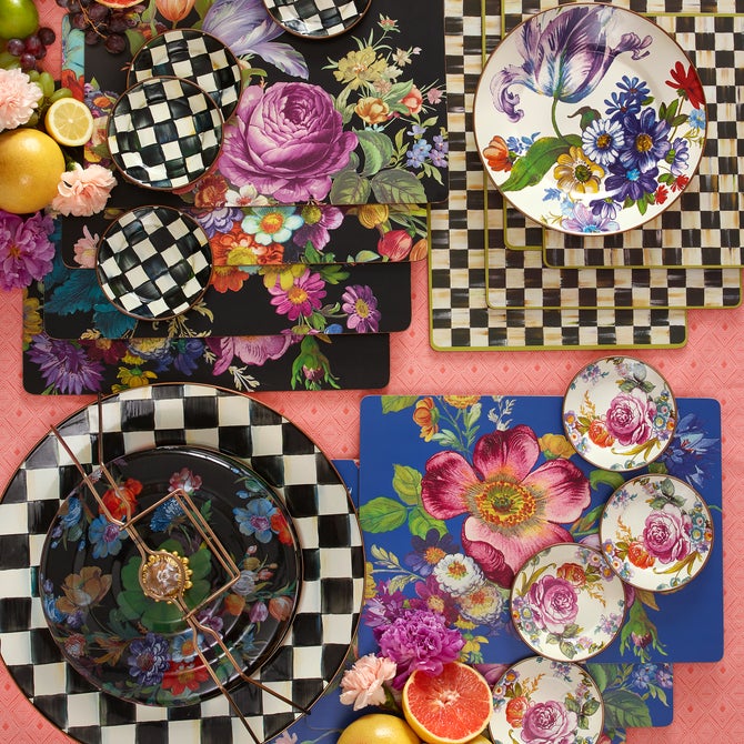 Courtly Check Appetizer Plates, Set of 4 image number 1