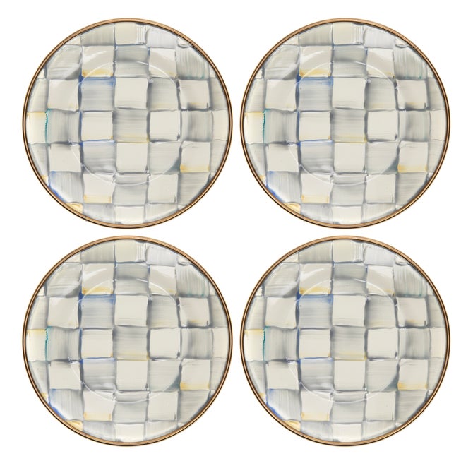 Sterling Check Appetizer Plates, Set of 4 image number 0