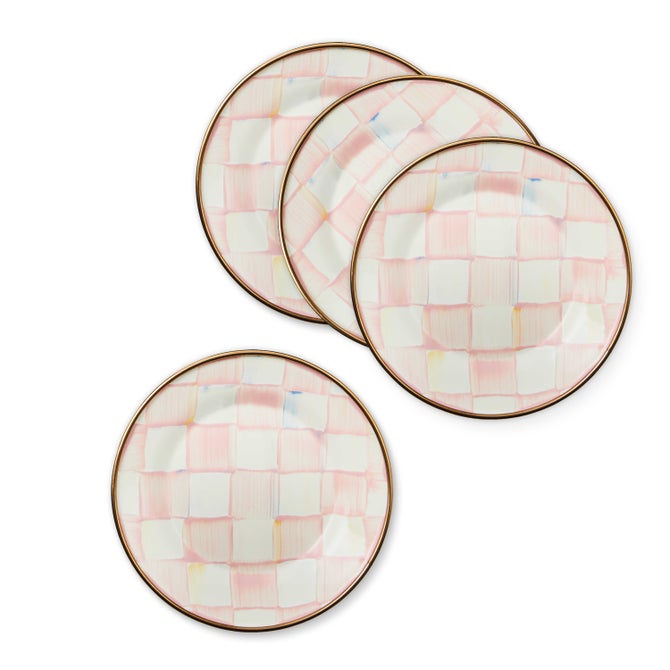 Rosy Check Appetizer Plates, Set of 4 image number 0
