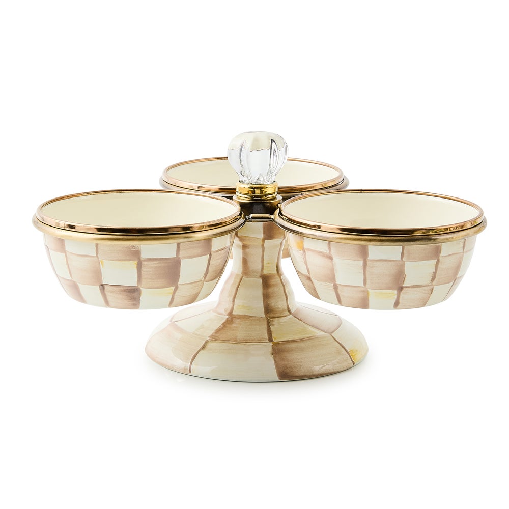 Enamel Triplicity - Mocha Check mackenzie-childs Panama imagen 1
