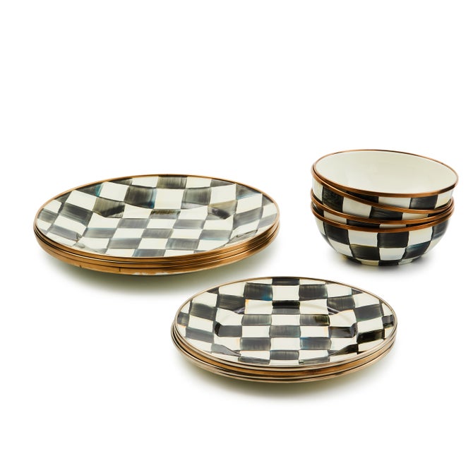 Courtly Check Dinnerware 12pc Complete Set image number 0