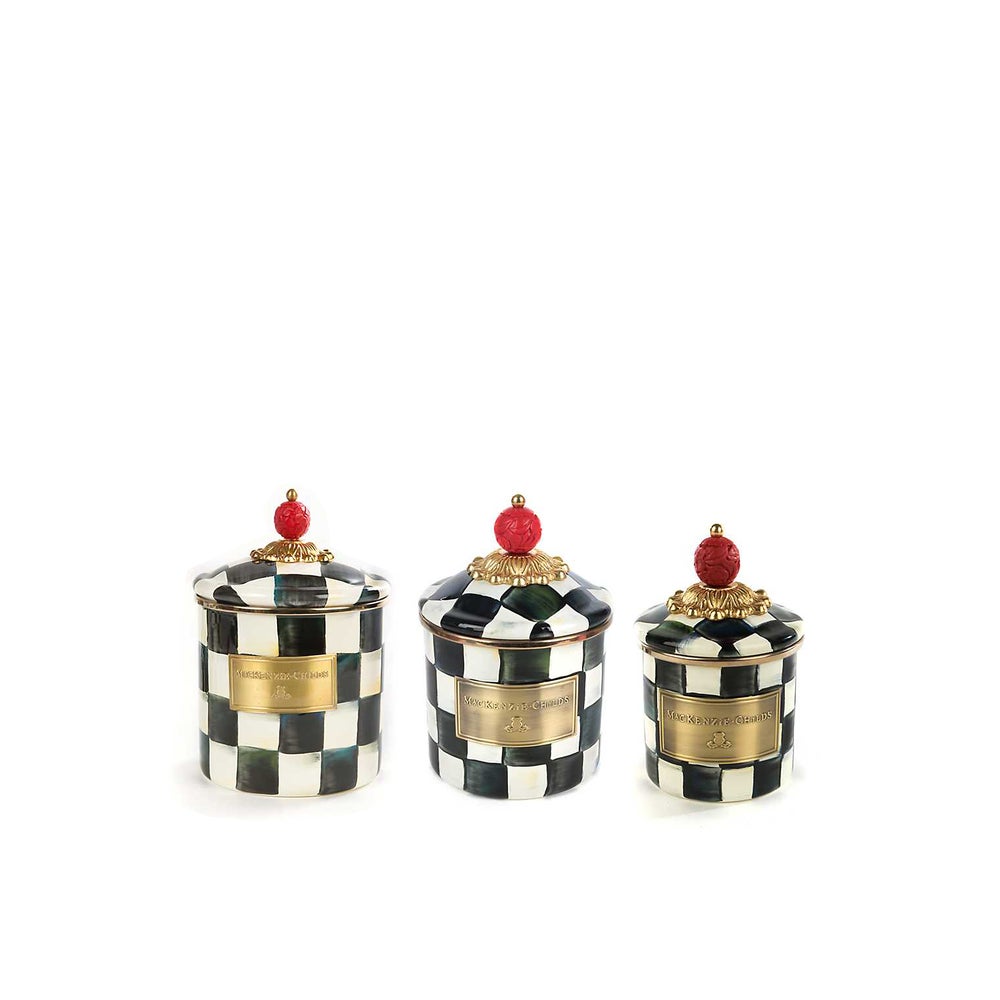 Courtly Check Enamel Canisters - Courtly Check, Little, Set of 3 mackenzie-childs Panama imagen 1