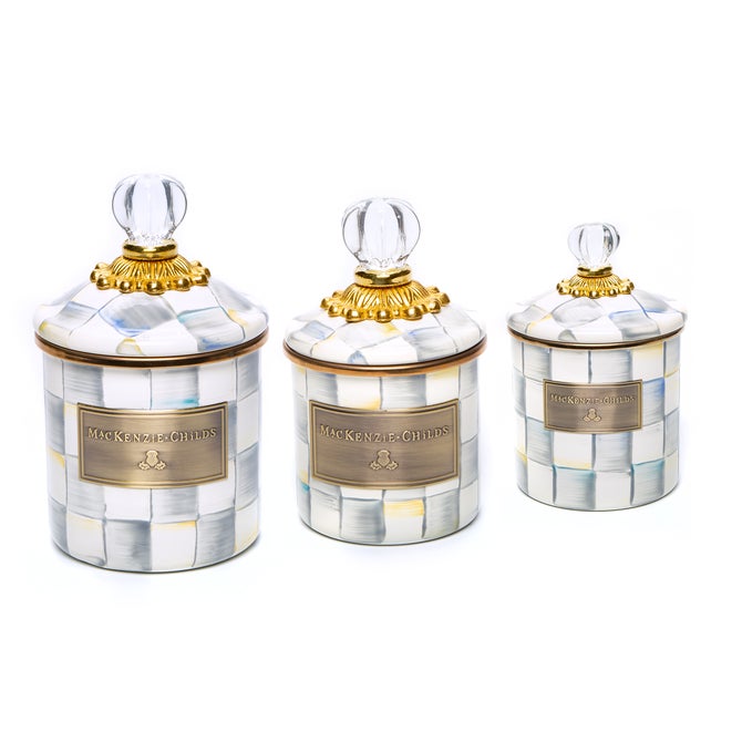 Sterling Check Little Canisters, Set of 3 image number 0