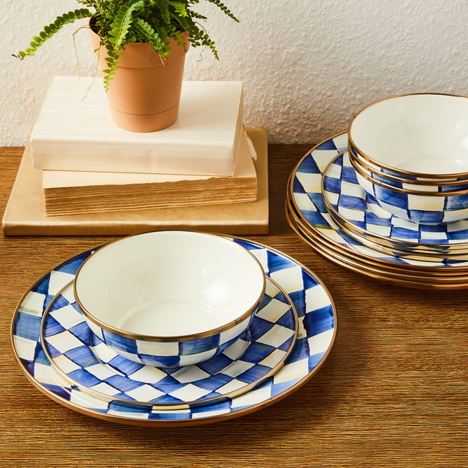 Royal Check Dinnerware 12pc Complete Set image number 1