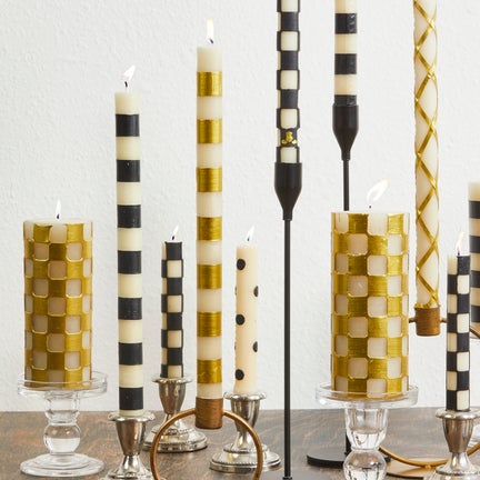 Bands Dinner Candles, Set of 2