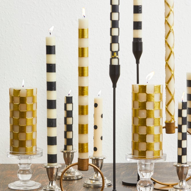 Bands Dinner Candles, Set of 2 image number 0