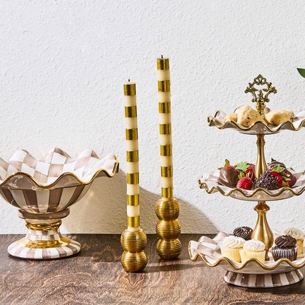 Bands Dinner Candles, Set of 2