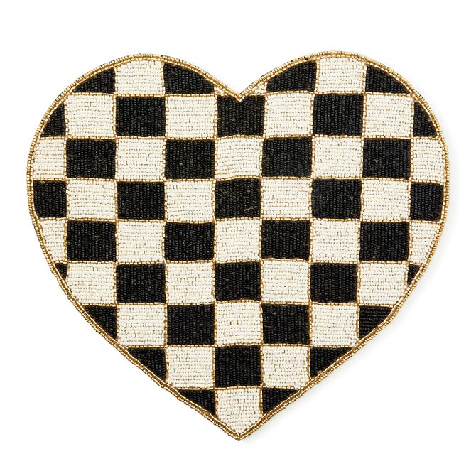 Beaded Check Heart Shaped Placemat image number 1