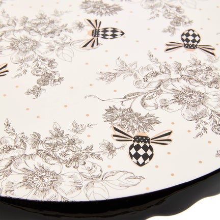 Bee Toile Pedestal Platter