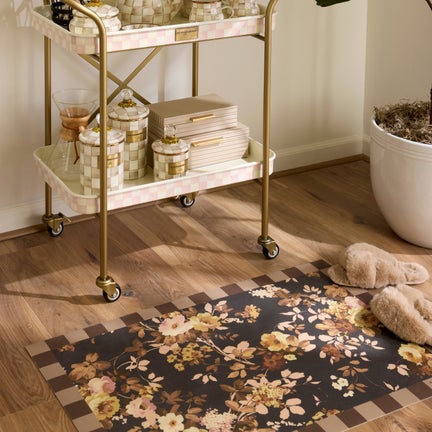 Cafe Floral Vinyl Floor Mat