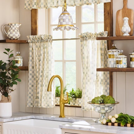 Check Cafe Curtains, Set of 2