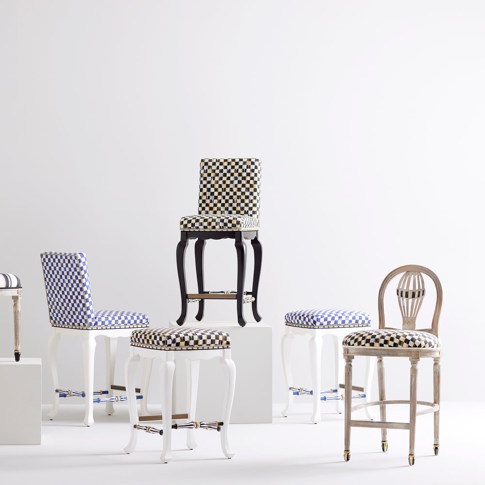 Check Counter Stool mackenzie-childs Panama imagen 1 Check Counter Stool mackenzie-childs Panama imagen 1