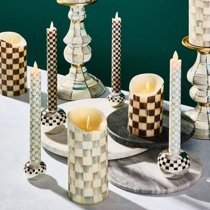Check Dinner Flicker Candles, Set of 2 Check Dinner Flicker Candles, Set of 2