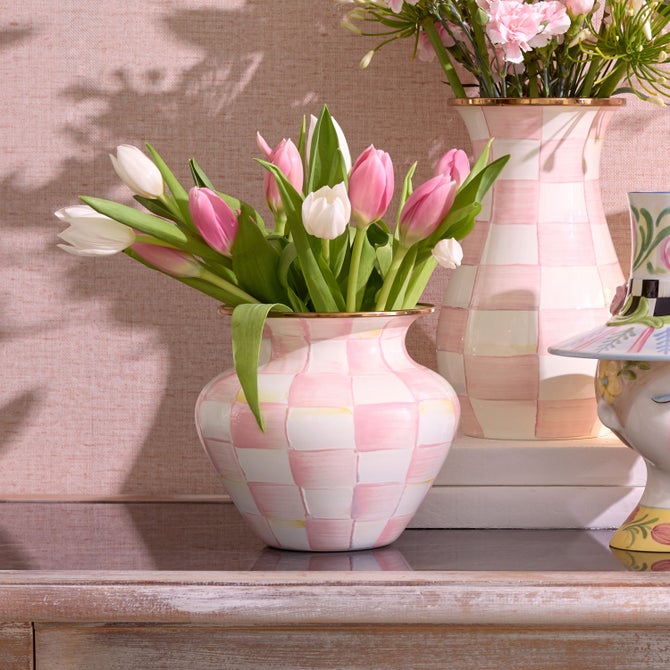 Check Enamel Large Vase image number 0